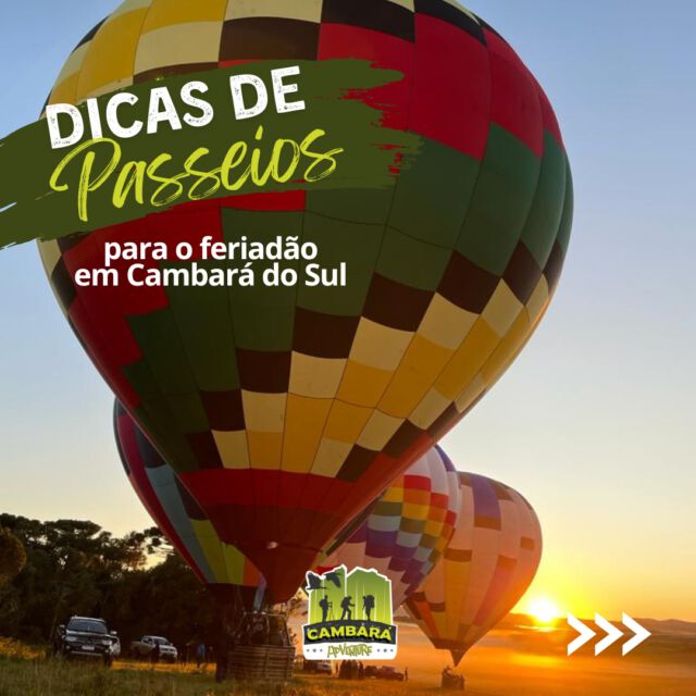 Separamos algumas dicas de passeios para você aproveitar no próximo feriadão! 💚🤩

Esperamos você para viver momentos únicos no Aparados da Serra. Fale conosco pelo link da bio. 

#ecoturismo #turismodeaventura #contemplacao #terradoscanions #cambaradosul #aparadosdaserra #serragaucha #trip #turismo #cambaraadventure